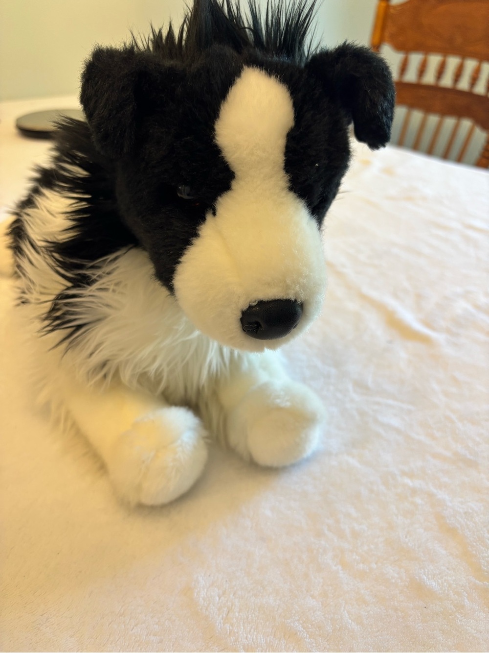 Plush Border Collie Dog Toy - Black & White